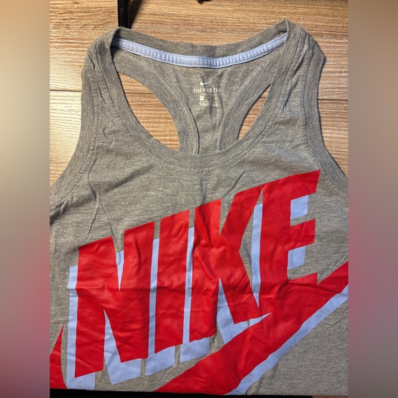 Nike Heather Gray Tank with Red Graphic - Picture 1 of 4